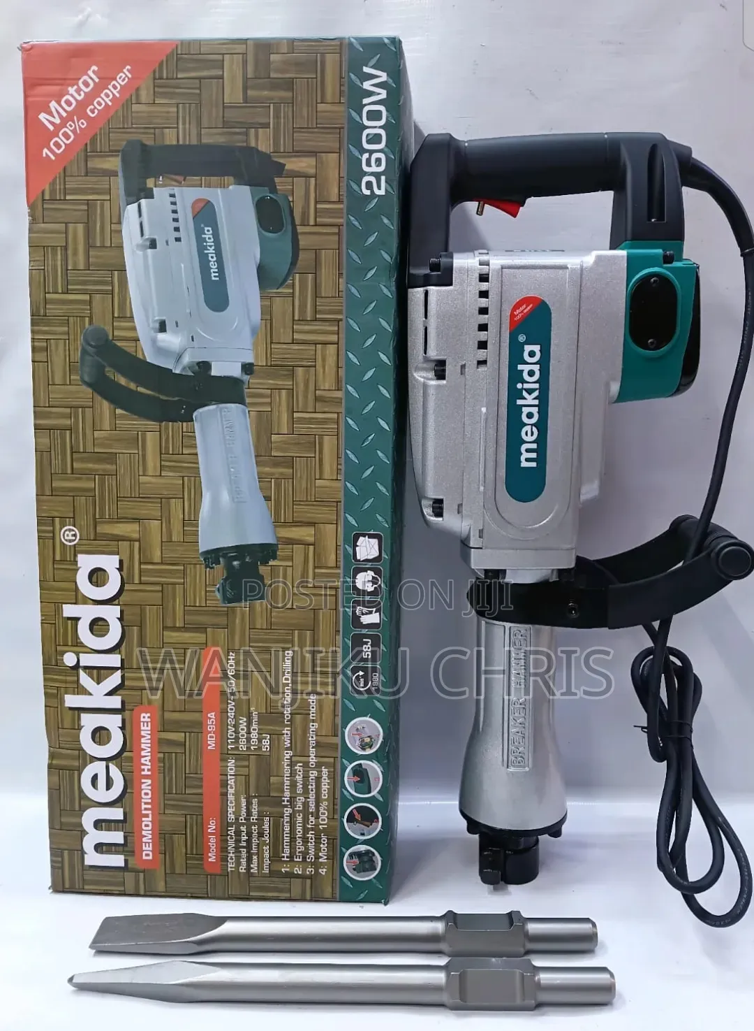Heavy Duty Meakida Demolition Hammer 2600 Watts