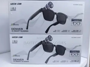 Green Lion Denver AI Smart Camera SunGlasses in Black.