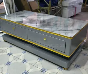 Gray Executive White Coffee Table With Marble Topping
