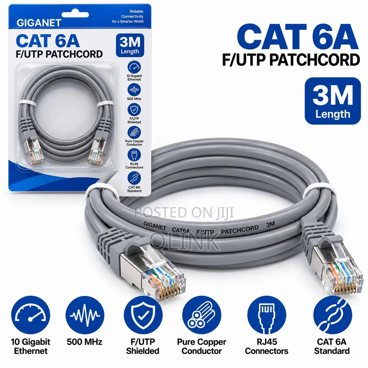 Giganet Cat6a U/Utp 3m Patchcordgiganet Cat6a U/Utp 3m Patchcord