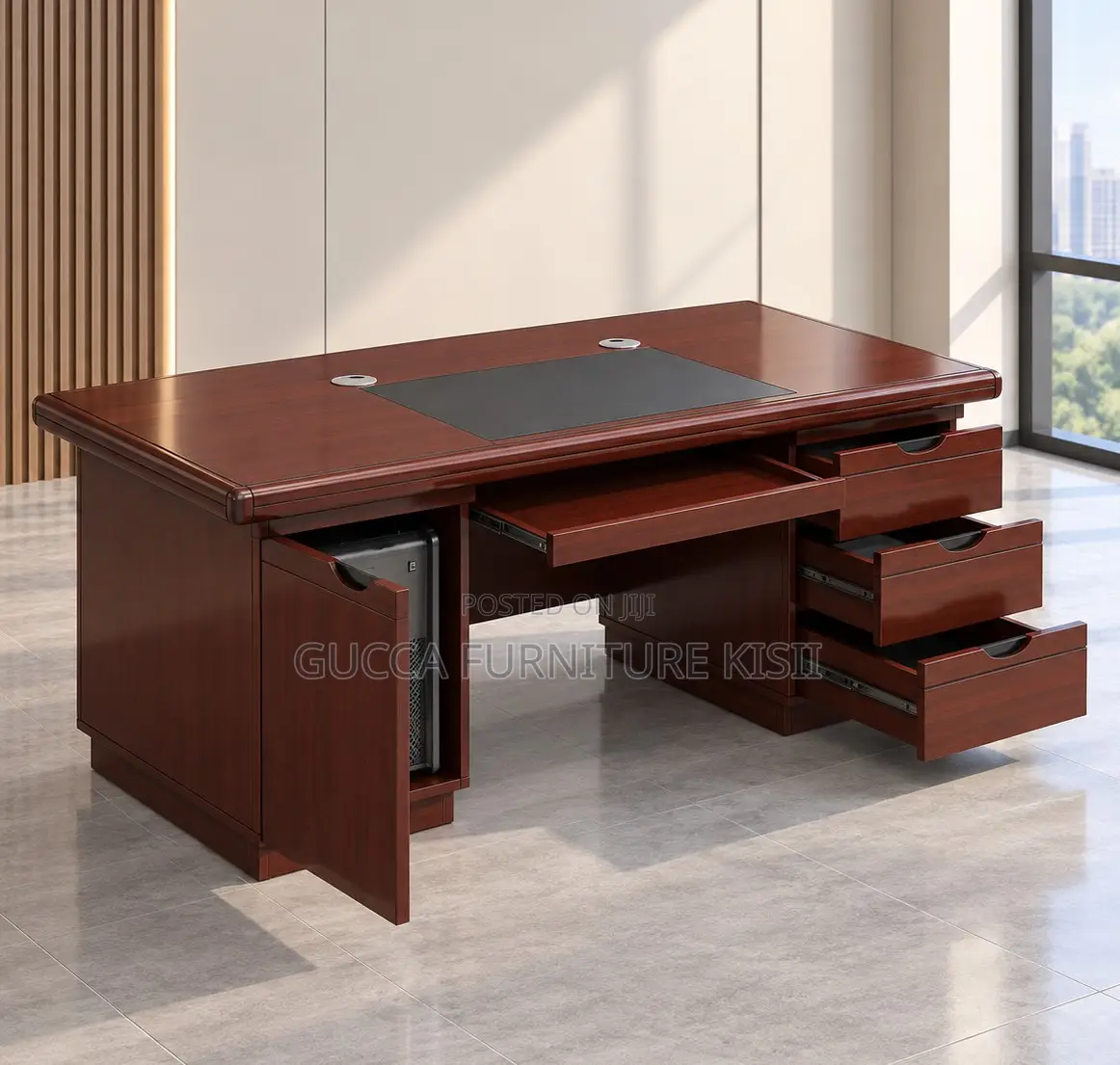 140CM Mahogany Office Desk