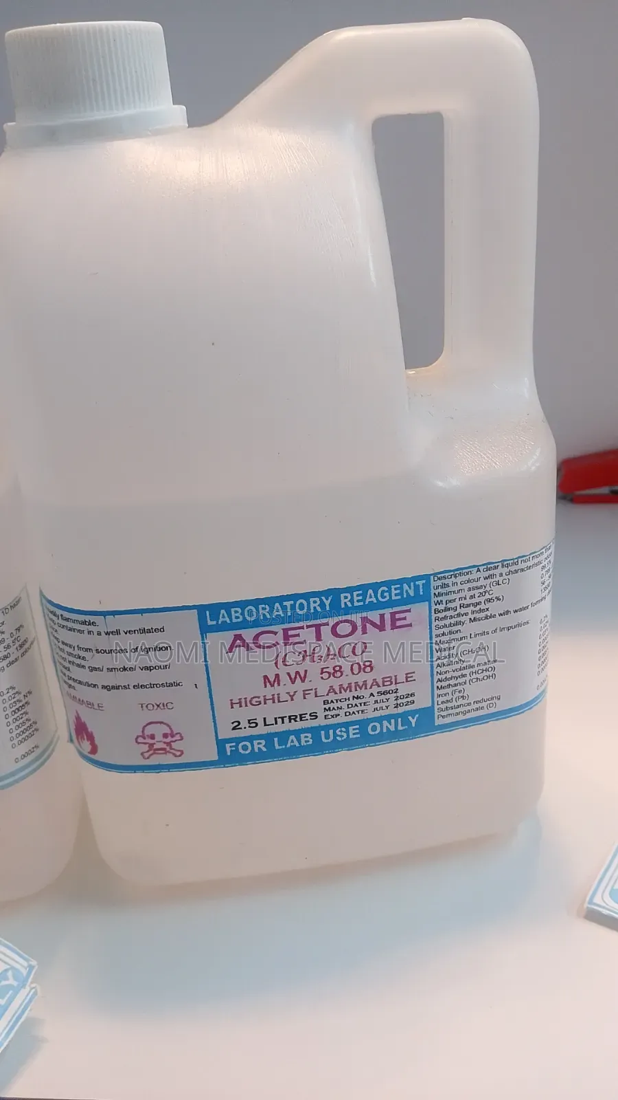 2.5L Acetone 58.08-Laboratory Reagent