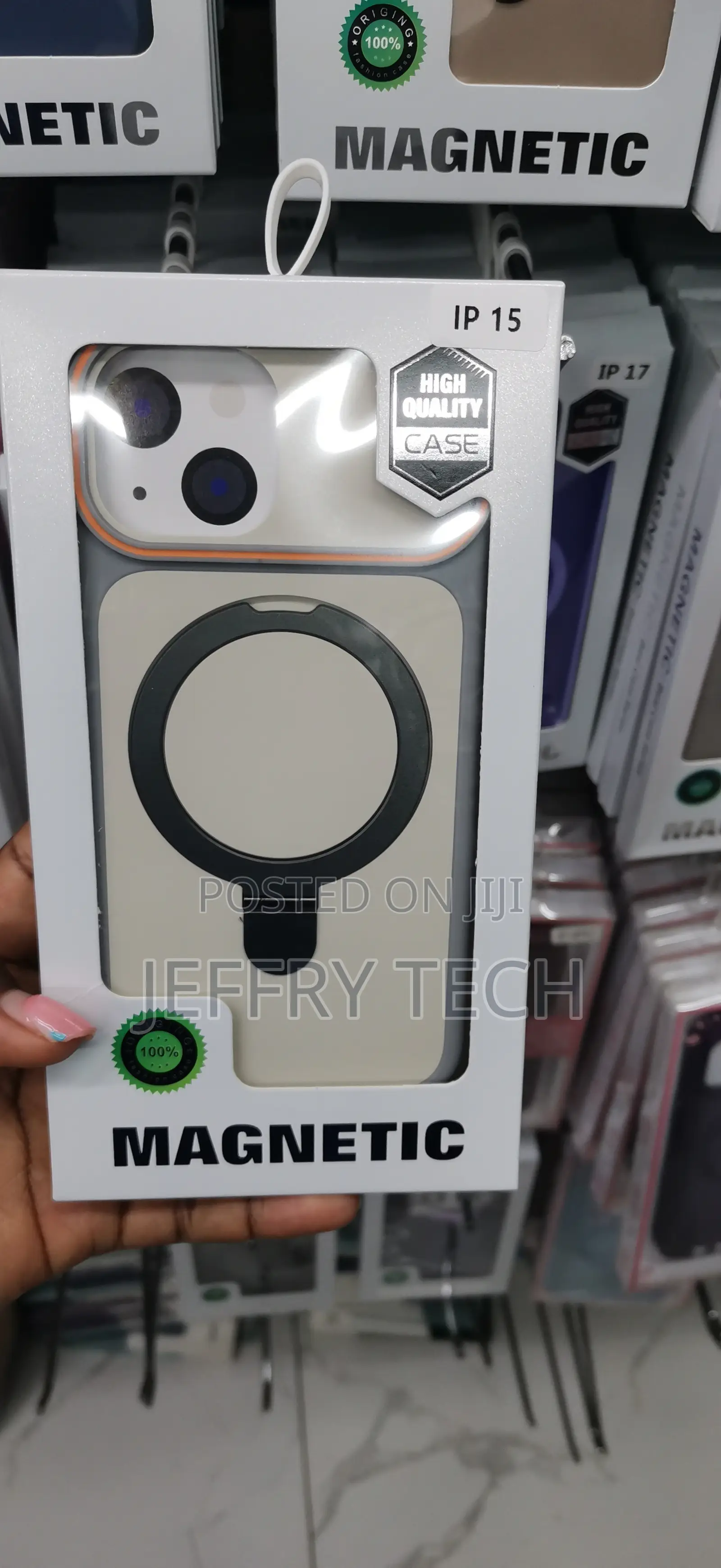 iPhone 15 Magnetic Case With a Ring and Camera Lens Protection