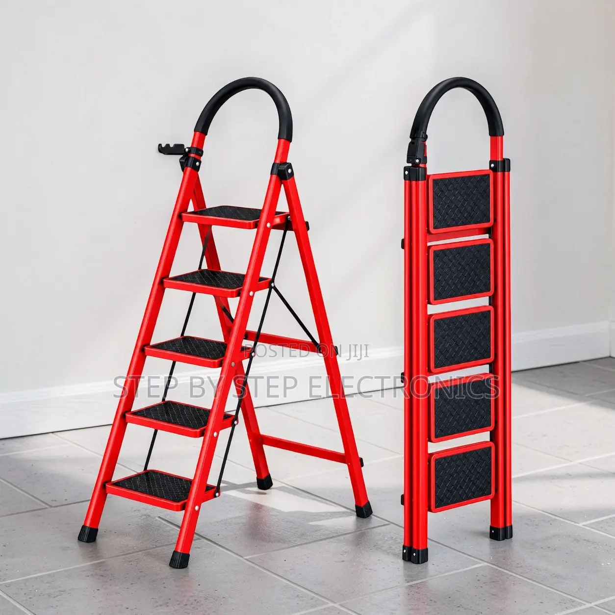 Warehouse Applications 2,3,4, 5 Step Folding Ladder Ergonomic Handle
