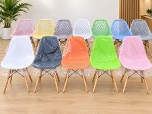Eames Chair, Plastic Seater With Wooden Legs