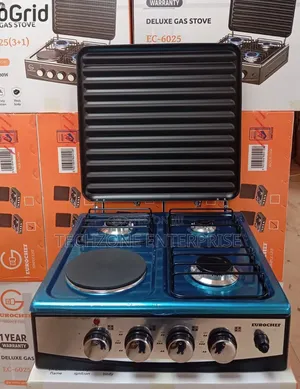 Eurochef 3G+1E Table Top Cooker With Lid 