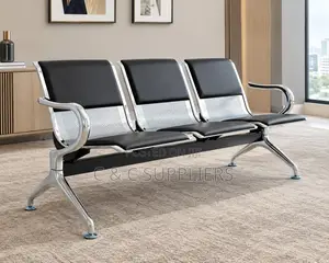 Black Padded Reception Bench With Armrest