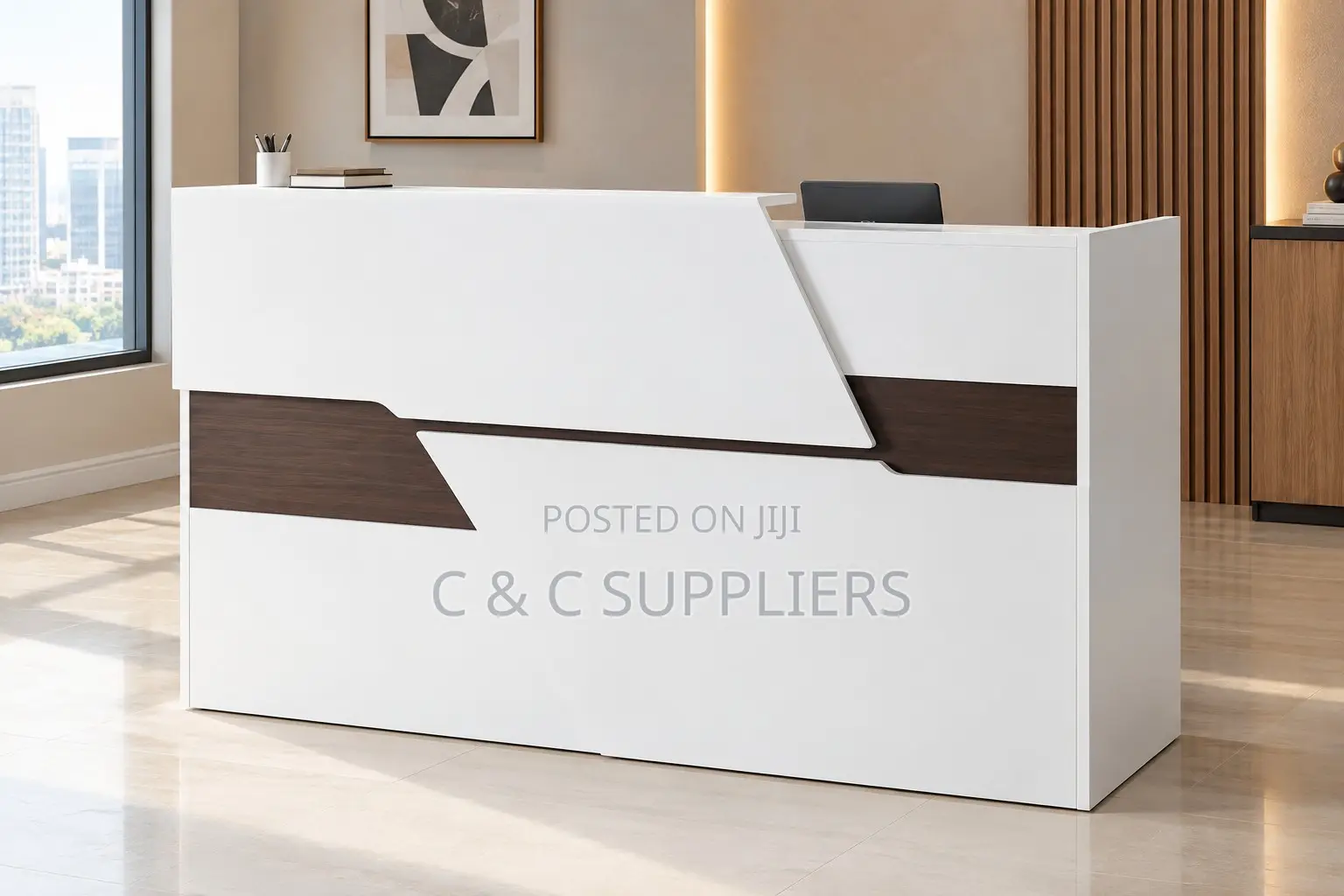 White Front Office Reception Desk-1.6m