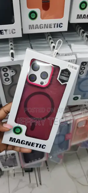 Burgundy Magnetic Case for iPhone 16 Pro Max, Featuring MagSafe Ring