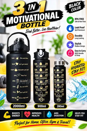 3 in 1 Motivational Water Bottle