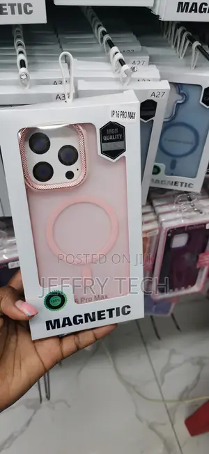 Pink MagSafe Phone Case a Built-in Magnetic Ring iPhone 16 Pro Max.