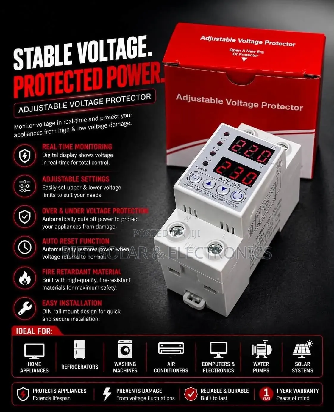 Avs 63A Digital Solar Stable Voltage Regulator