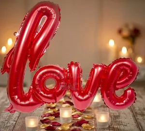 Red Cursive "Love" Foil Balloon for Valentine's & Anniversaries