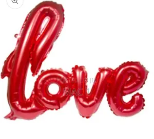 Red Cursive "Love" Foil Balloon for Valentine's & Anniversaries