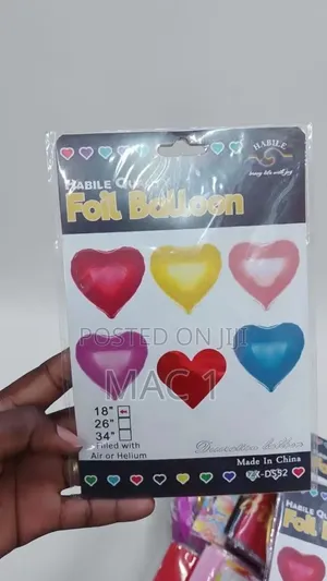 18-Inch Heart-Shaped Foil Balloons – Party & Birthday Decor