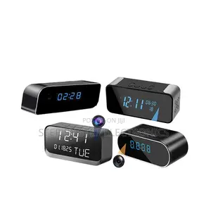 Full HD Indoor Monitor WiFi Alarm Table Clock Hidden Spy Camera