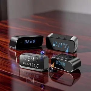 Remote Security Recorder WiFi Alarm Table Clock Hidden Spy Camera