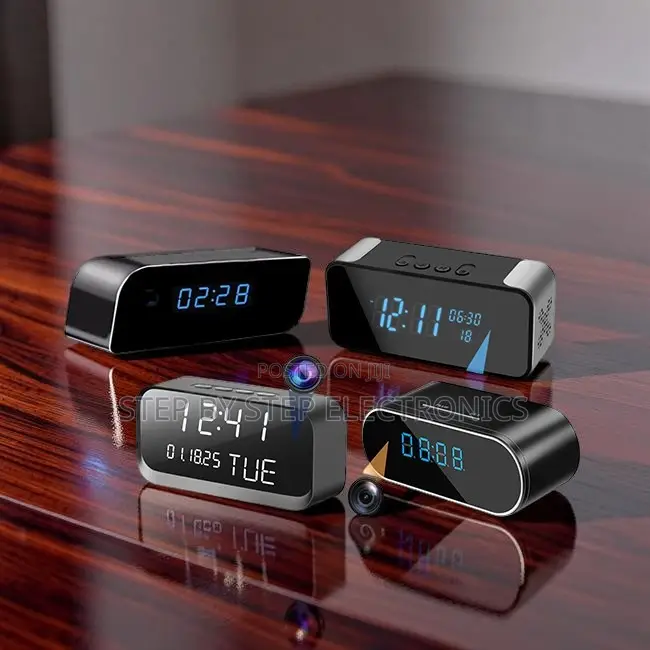 Remote Security Recorder WiFi Alarm Table Clock Hidden Spy Camera