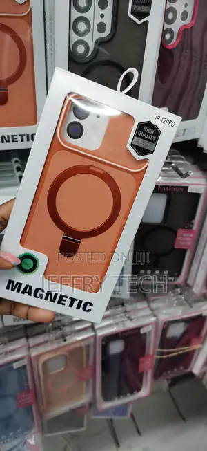 Orange Magnetic Case With an Ring Stand Designed for the iPhone 12 Pro