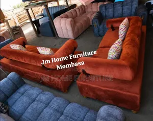 Modern Sofas 6 Seator With Spring Cushions in Orange Colour.