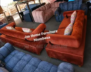 Modern Sofas 6 Seator With Spring Cushions in Orange Colour.