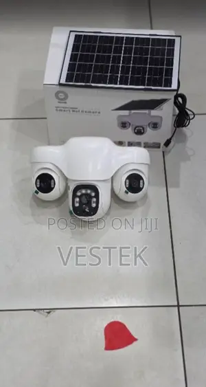 3-Lens Triple Screen Wireless WiFi Solar PTZ Security Camera V380 Pro