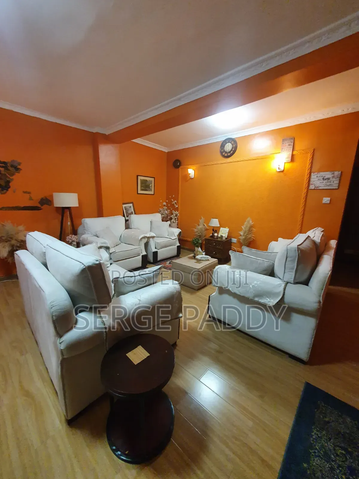 7 Seater Sofa Set- Cream/Off-White Excellent Condition