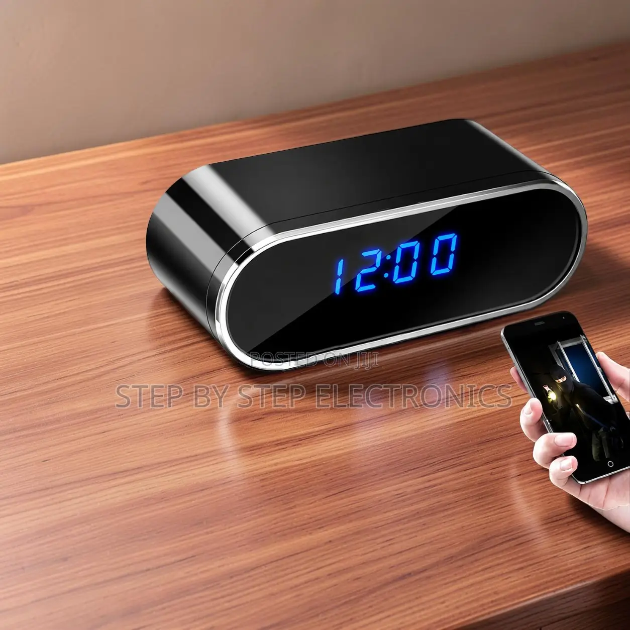 Wireless Indoor Recorder WiFi Alarm Table Clock Hidden Spy Camera