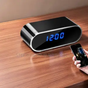 Wireless Indoor Recorder WiFi Alarm Table Clock Hidden Spy Camera