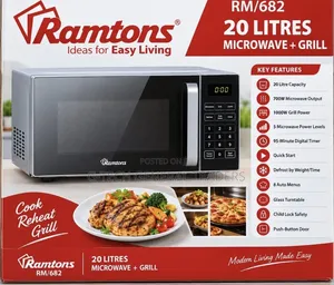 Ramtons RM/682 - 20lt Digital Microwave With Grill - Black (1YR WRTY)