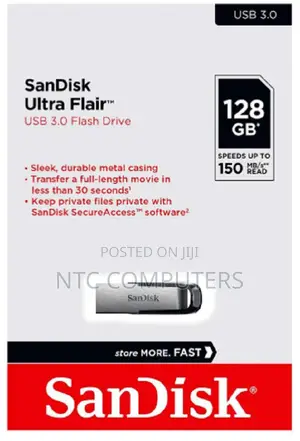 SanDisk Ultra Flair 128GB USB 3.0 Flash Drive Metalic