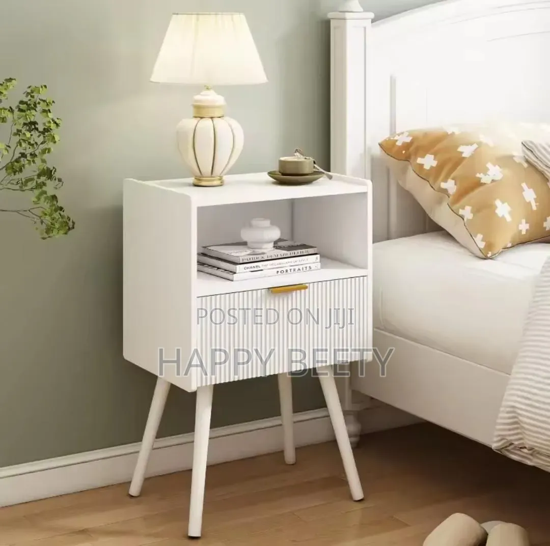 JOONEE Black Nightstand,Modern Bedside Table With Storage