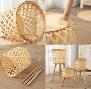BohoBlack- Rattan Plant Stand Set of 3