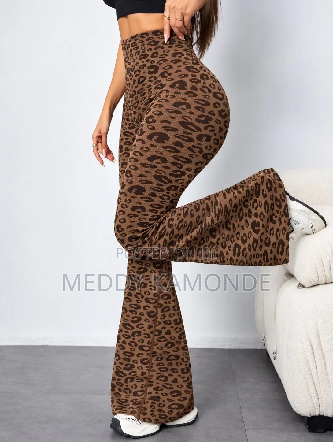 Leopard Flared Trousers
