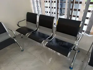 3 Seater Reception Office Bench -Black