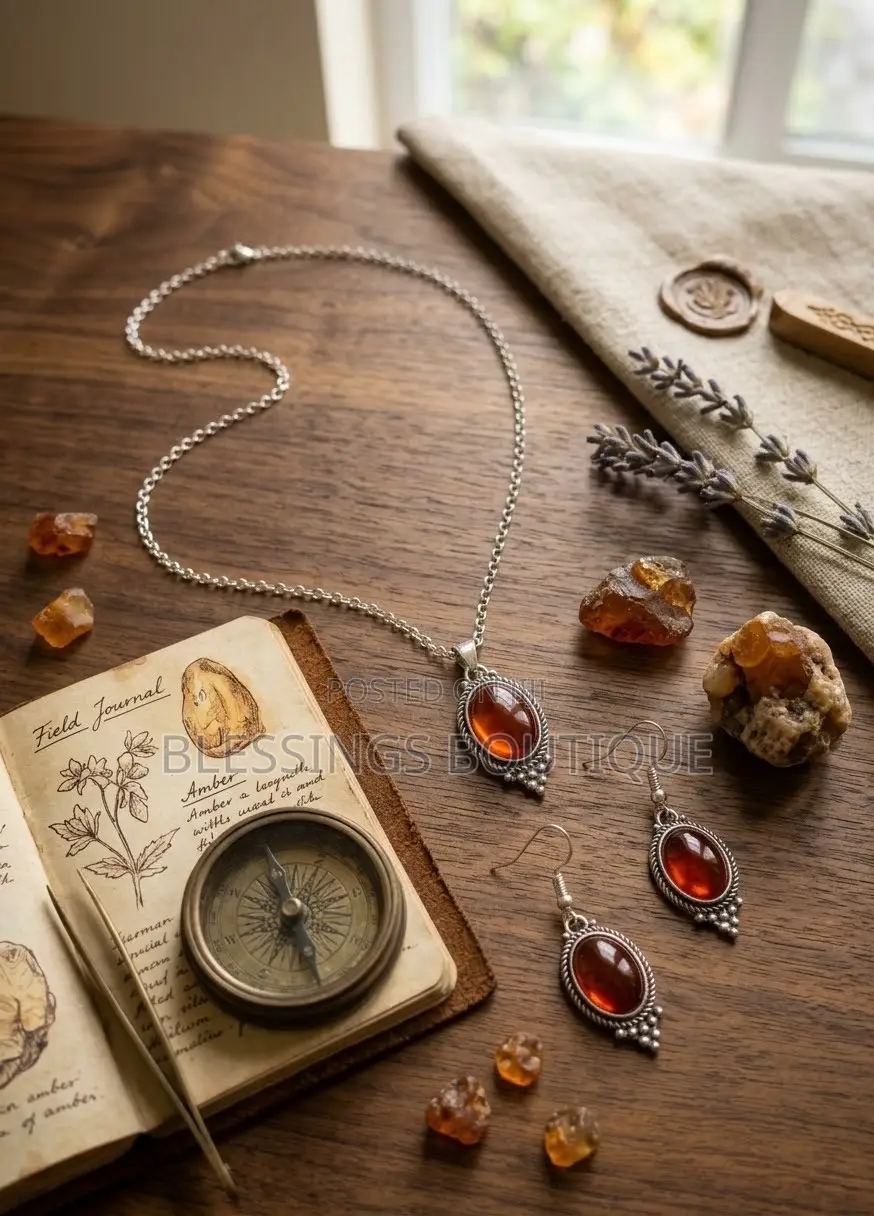 Red Ruby Earrings and Neckalce Set