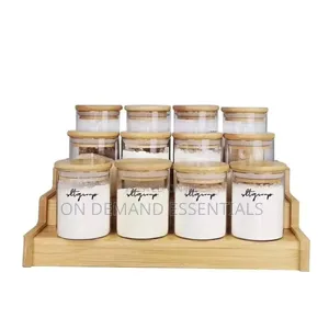 Bamboo Rack and Airtight Spice Jars