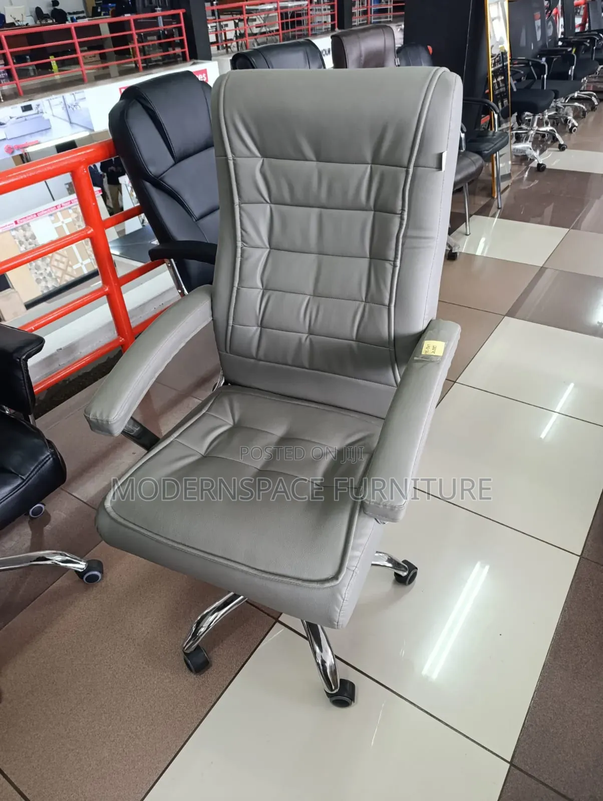 Gray Leather Office Chair