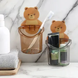 Cute Teddy Wall Mounted Toothbrush Holder