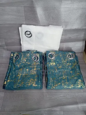 3pc Crush Print Curtains Available