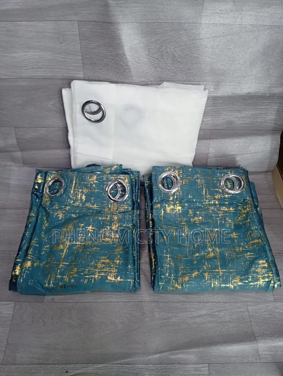 3pc Crush Print Curtains Available