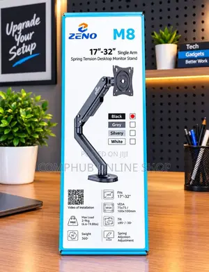 ZENO M8 Single Arm VESA Monitor Stand 17"-32" – Adjustable Desk Mount