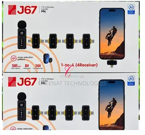 J67 Lavalier Mic 1 Mic to 4 Receivers/Phones AI Noise Reduction 30M