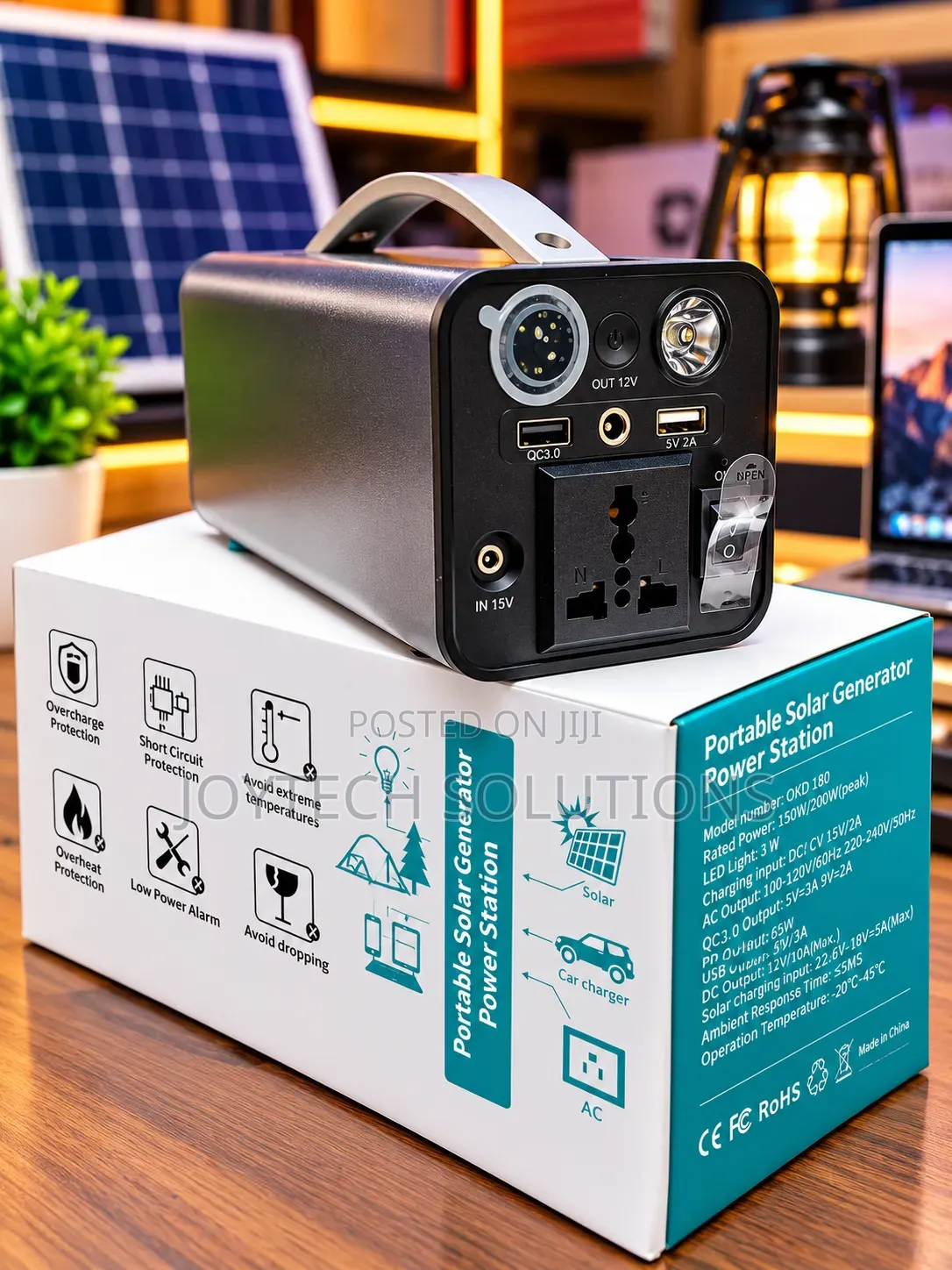 200W Portable Solar Generator Power Station | Inverter & USB Output 3W