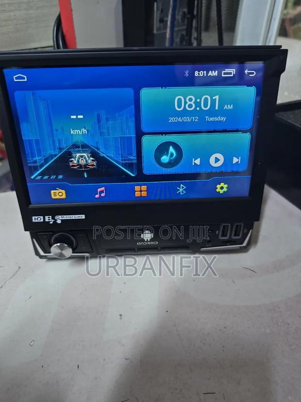 7 Inch Retractable Touch Screen Android Car Radio- 64GB Storage - thumbnail 2