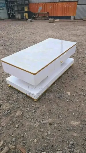 Luxury Gold Trim Marble Coffee Table