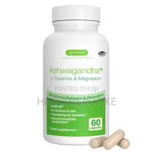 Igennus Ashwagandha KSM-66, L-Theanine & Magnesium, 60 Vegan Capsules