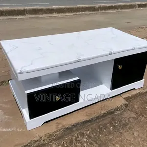 Sleek Black White Carbinet Coffee Table