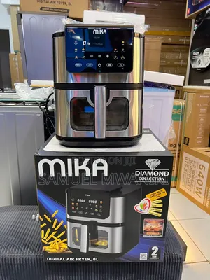 MIKA 8L Air Fryer Black & Stainless Steel