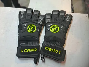 One Tex Pro Grip Black and Lime Goalkeeper Gloves